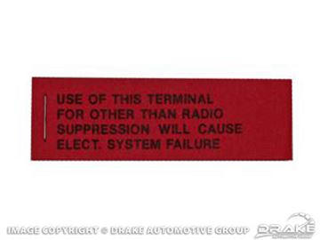 Picture of Voltage Regulator Warning Tag : DF-320
