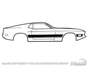 Picture of 1973 Mach 1 Side Stripes (Argent) : D3ZZ-6320000-A