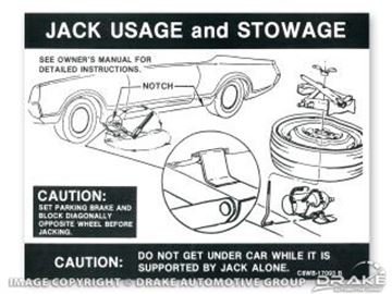 Picture of Jack Instructions (Space Saver Wheel) : DF-368