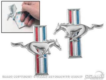 Picture of 1964-66 Mustang Running Horse Fender Emblems (stick-on, sold as a pair LH & RH) : C5ZZ-16228/9-SK