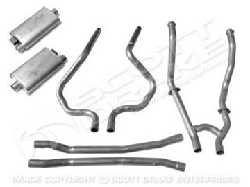 Picture of 64-68 Dual Exhaust Kit (Complete system, standard manifolds w/ GT resonaters, no clamps or hangers) : C5ZZ-5246/30-KR