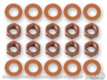 Picture of 68-73 Differential housing nut/washers, red nuts : MDK002