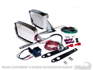 Picture of 1967-68 Mustang Deluxe Remote Mirror Kits with LED indicators : C7AZ-17696-LED
