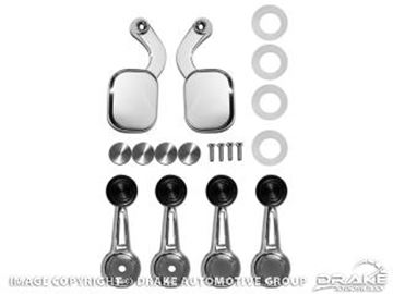 Picture of 1968 Mustang Coupe/Convertible Handles Set with Black Knobs : KIT-DH-8-BK