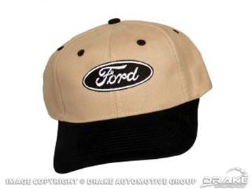 Picture of Ford Oval Logo Hat (Black & Tan) : HAT-F-BLK