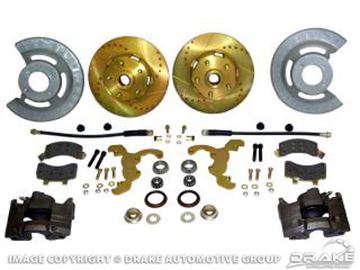 Picture of Disc Brake Conversion Kit (V8, hi-po slotted rotors, single piston calipers, will not fit original 14'x5' standard steel rims) : DBC-6569-RACE