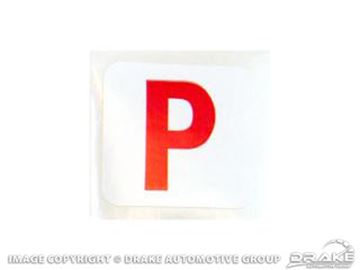 Picture of 65-73 Paint ok red 'p' decal : DF-1157