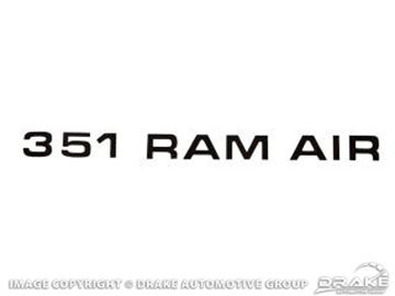 Picture of 71-72 351 Ram Air Hood Decal : DF-387