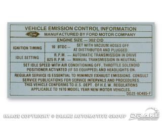 Picture of 200 Auto/Manual Transmission Emission Decal : DF-311