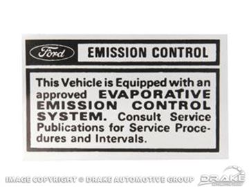 Picture of Boss 302 Emission Decal (Manual Transmission California) : DF-650