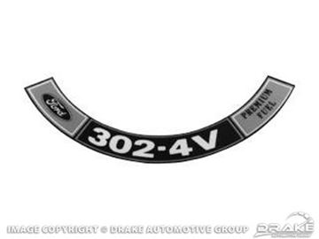 Picture of 70-71 Air Cleaner Decal (302 4V Premium Fuel) : DF-183
