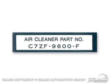 Picture of 1967 Air Cleaner Part Number Decal : DF-261
