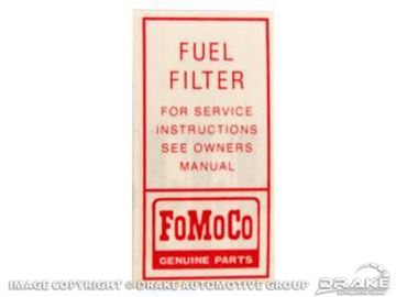 Picture of Fuel Filter Decal : DF-280