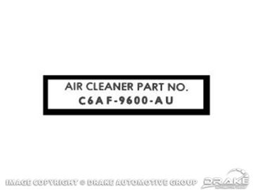 Picture of Air Cleaner Decal (Part Number) : DF-37