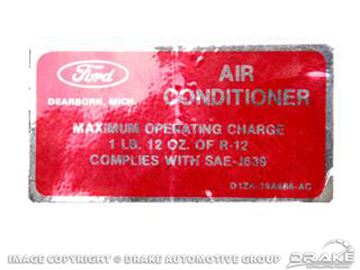 Picture of Air Conditioner Charge Decal : DF-532