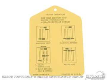 Picture of Heater Instruction Tag : DF-564