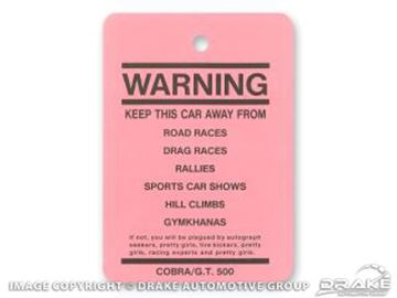 Picture of Shelby GT500 Novelty Warning Tag : DF-626