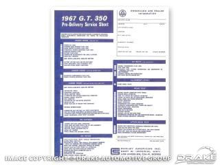 Picture of Shelby GT350 Pre-Delivery Sheet : DF-661