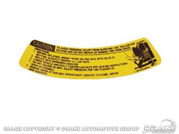 Picture of Space Saver Spare Instruction Decal : DF-244