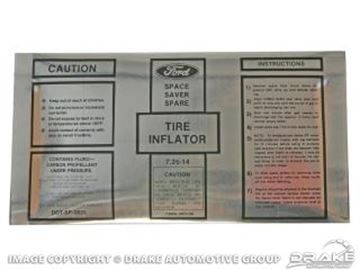 Picture of Space Saver Inflator Bottle Decal : DF-811