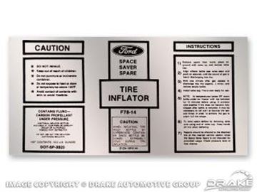 Picture of Space Saver Inflator Bottle Decal : DF-814