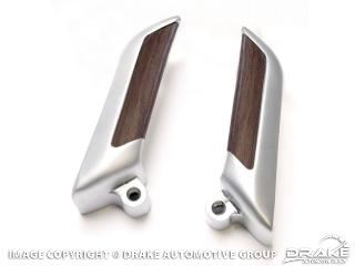Picture of 1965-66 Pony Inside Door Handle (Deluxe, wood with satin finish, pair) : C5ZZ-65226001WS