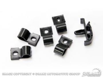 Picture of 1967-68 under hood harness clips (black, 6 piece, ABS) : 377774-SK