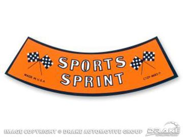 Picture of 67-68 Air Cleaner Decal (Sports Sprint) : DF-246
