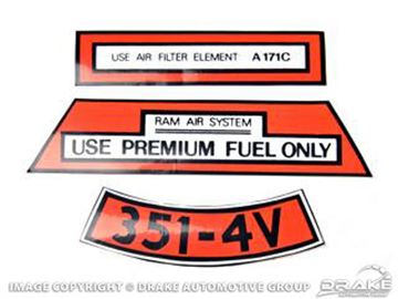 Picture of Air Cleaner Decal (351 Boss) : DF-260
