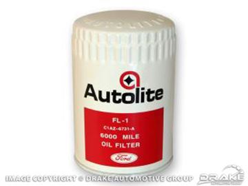 Picture of Concours Oil Filter (White/Red Autolite with Ford script) : C1AZ-6731-FL1F