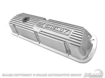 Picture of Polished Aluminum Valve Covers with Shelby Logo (Pair) : 6A582-SP