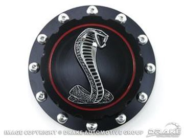 Picture of Billet Fuel Cap (Black, Cobra Emblem) : B-9030-COBRA-BK