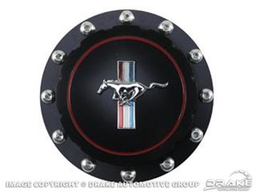 Picture of Billet Fuel Cap (Black, Horse Emblem) : B-9030-H-BK