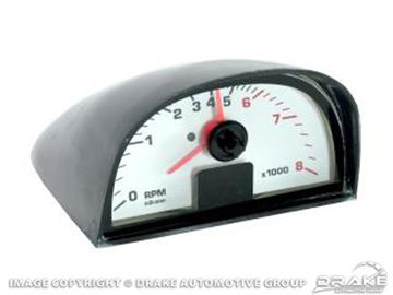 Picture of 1965-70 Mustang Hood Mounted Tach (with White Face, 8000 RPM) : C8AZ-17A326-W