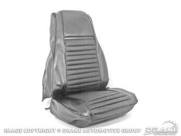 Picture of Mach 1 Front Bucket Seat Upholstery (Black/Grey Stripe) : 71-M-BUCK-BK/GR