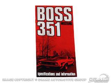 Picture of 1971 Boss 351 Owners Manual : OM-71-B