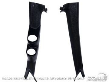 Picture of 1969-70 Mustang Fastback Windshield Pillar Moldings with Gauge Pods : C9ZZ-6303598/9G