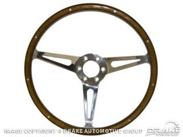 Picture of Corso Feroce 1965-73 GT350 Style Genuine Wood & Aluminum 14 inch 6 Hole Steering Wheel : S1MS-3600-WG146