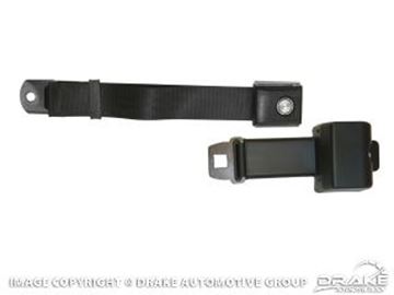 Picture of 1968-73 Mustang Black Retractable Seat Belt with Starburst Pushbutton Buckle : SB-BK-68-PBSB
