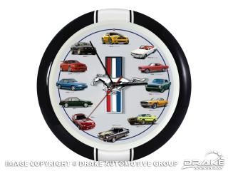 Picture of 1964-73 Mustang 13" Wall Clock With Engine Sounds : ACC-CLOCK
