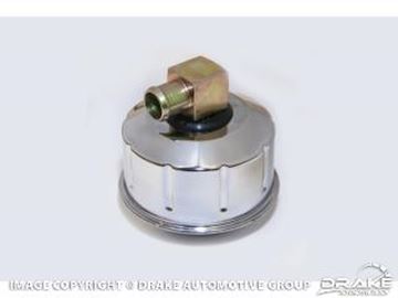 Picture of 1968-69 Mustang Closed Emissions Chrome Oil Cap With Gold Metal PCV Elbow : C8AZ-6766-BC
