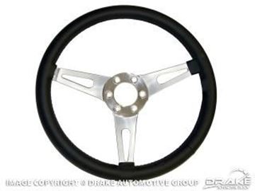 Picture of 1965-73 Corso Feroce Shelby Cobra Style Faux Leather & Aluminum 15inch 6 Hole Steering Wheel : S1MS-3600-BK-6