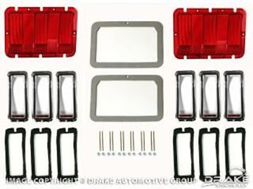 Picture of 1968 Mustang Concours Tail Lamp Bezel & Lens Master : KIT-ELC-6-DLX Kit